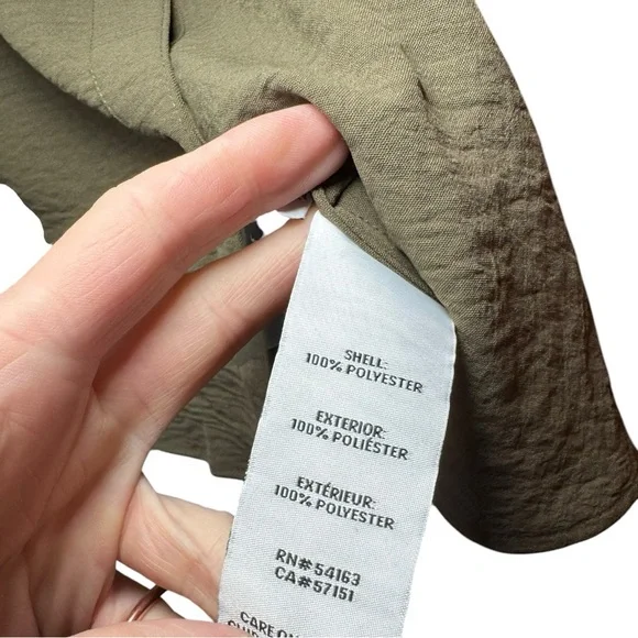 Calvin Klein Olive Green Utility Button-Up Shirt with Silver Buttons M NWT - Picture 6 of 10